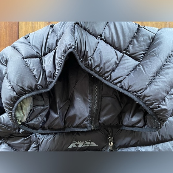 FLY racing down puffer jacket hooded black large - Picture 8 of 10